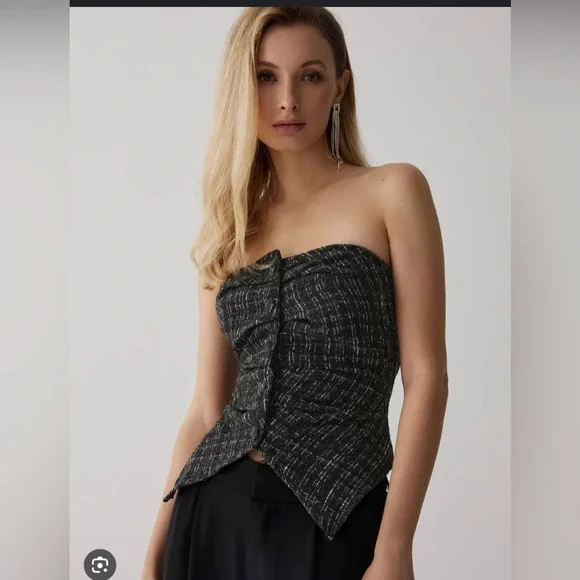 Commence Tweed Strapless Top - Picture 2 of 2